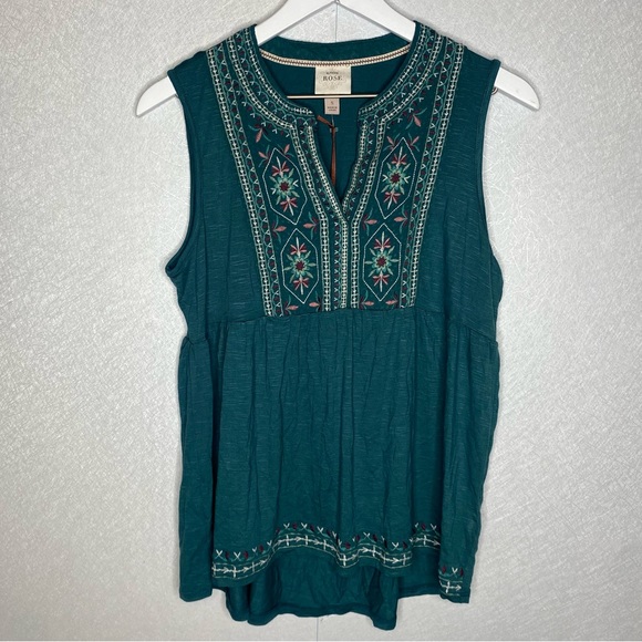 Knox Rose Embroidered Boho Babydoll Blouse Size Small NWT - Picture 1 of 6